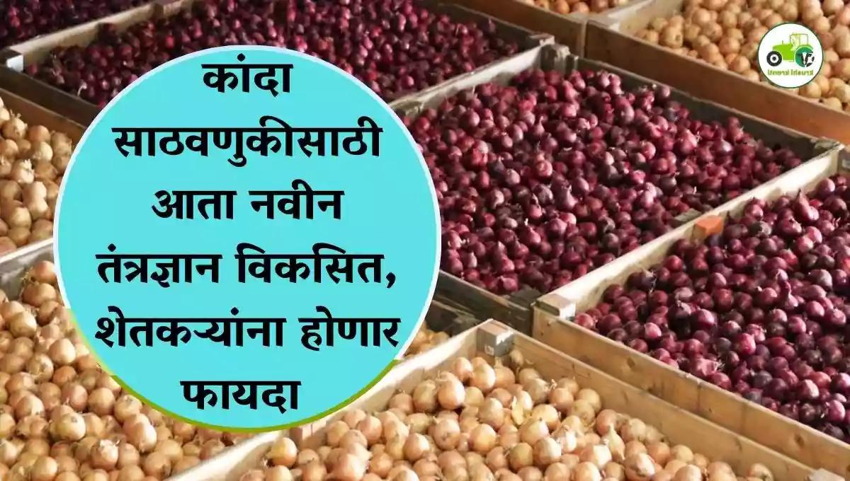 कांदा साठवणुकीसाठी आता नवीन तंत्रज्ञान विकसित, शेतकऱ्यांना होणार फायदा 