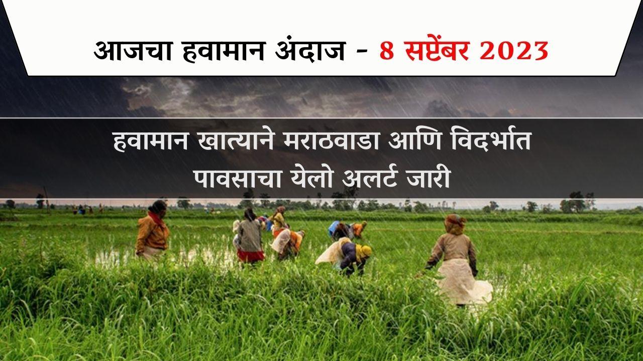 आजचा हवामान अंदाज - 8 सप्टेंबर 2023