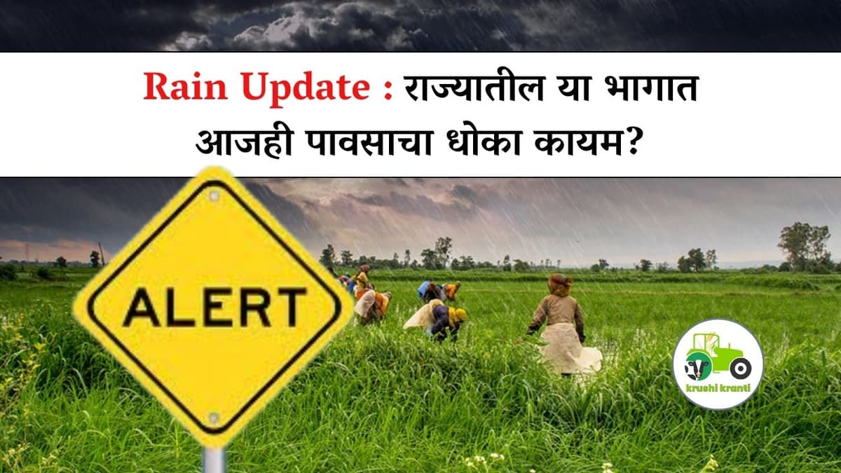 Rain Update : राज्यातील या भागात आजही पावसाचा धोका कायम?