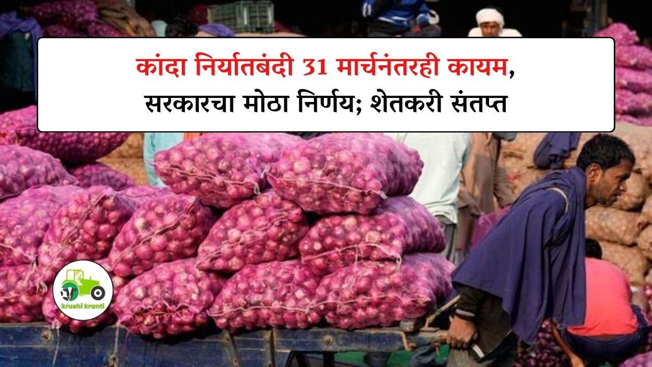 Onion Export Ban : कांदा निर्यातबंदी 31 मार्चनंतरही कायम, सरकारचा मोठा निर्णय