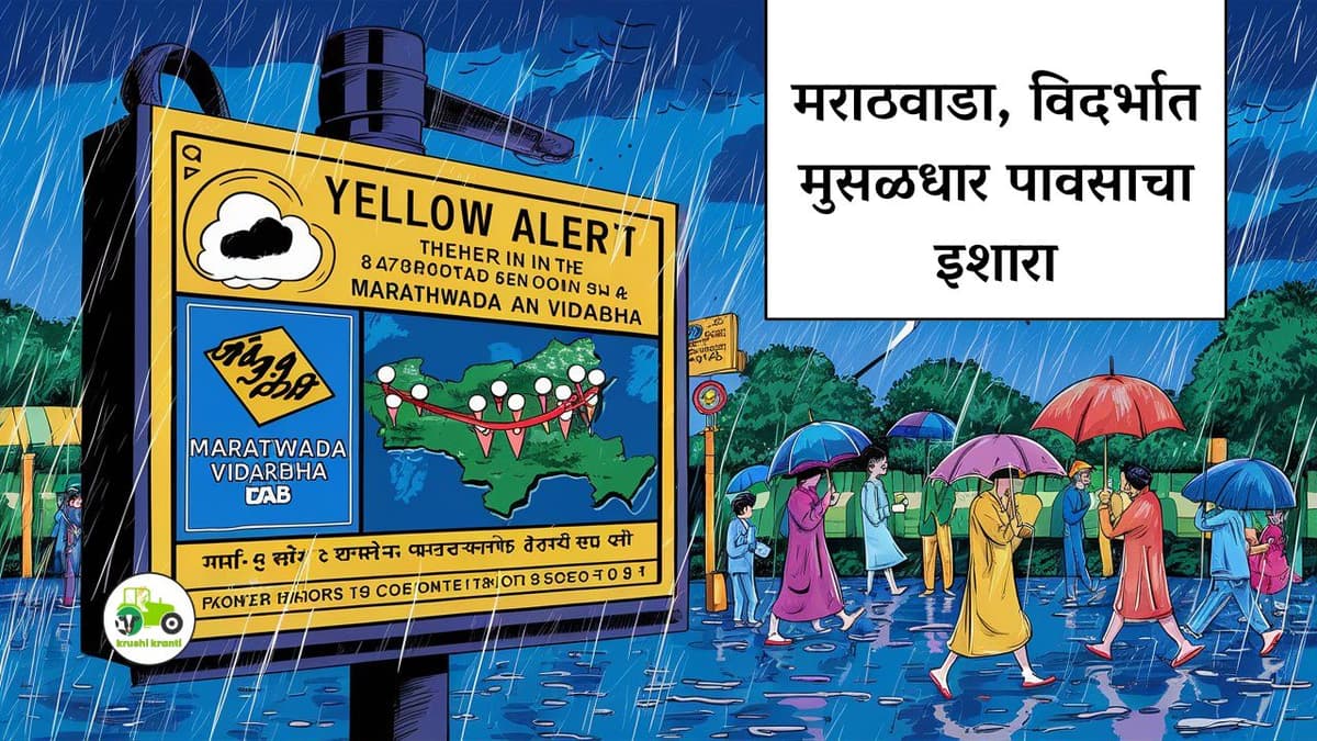 मराठवाडा, विदर्भात मुसळधार पावसाचा इशारा