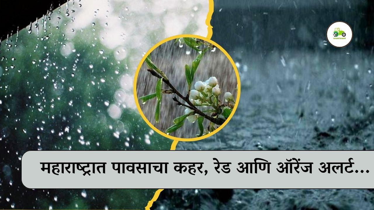 महाराष्ट्रात पावसाचा कहर, रेड आणि ऑरेंज अलर्ट...