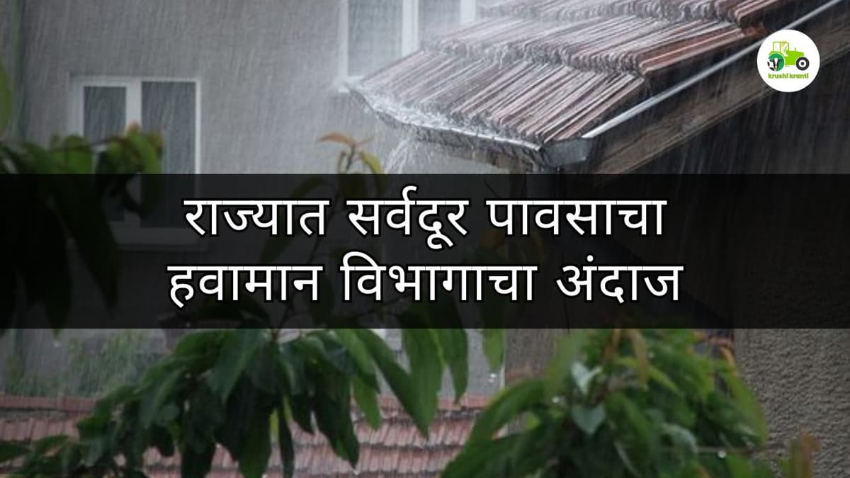 राज्यात सर्वदूर पावसाचा हवामान विभागाचा अंदाज