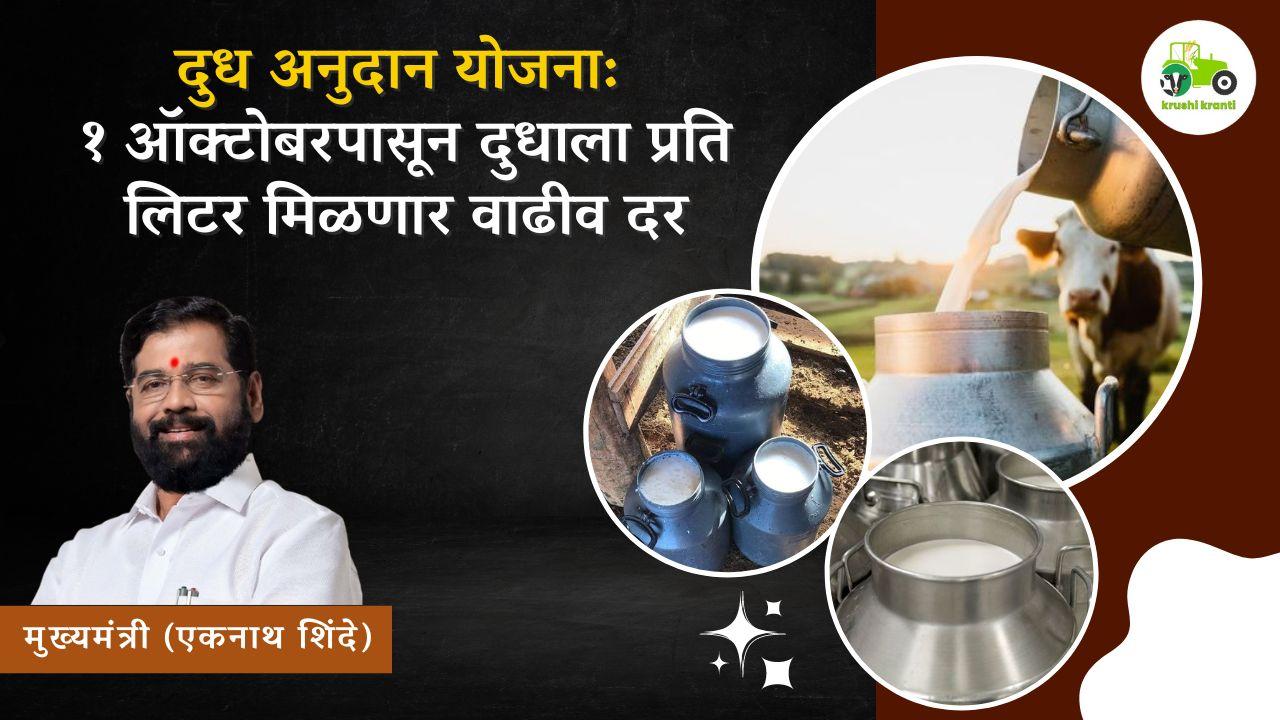 दुध अनुदान योजना: १ ऑक्टोबरपासून दुधाला प्रति लिटर मिळणार वाढीव दर