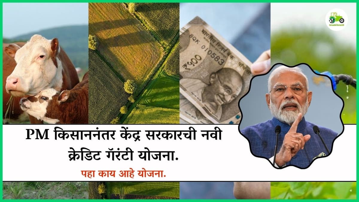PM किसाननंतर केंद्र सरकारची नवी क्रेडिट गॅरंटी योजना…