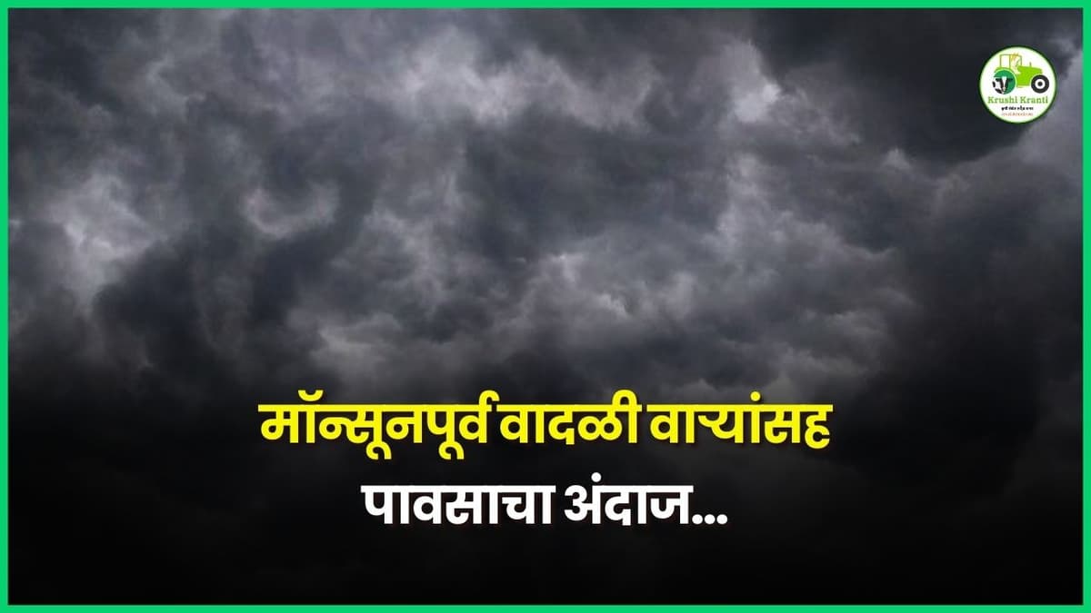 मॉन्सूनपूर्व वादळी वाऱ्यांसह पावसाचा अंदाज…