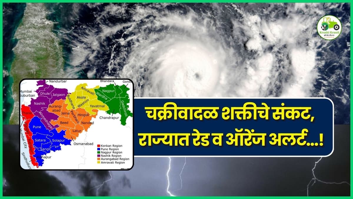 चक्रीवादळ शक्तीचे संकट, राज्यात रेड व ऑरेंज अलर्ट...!