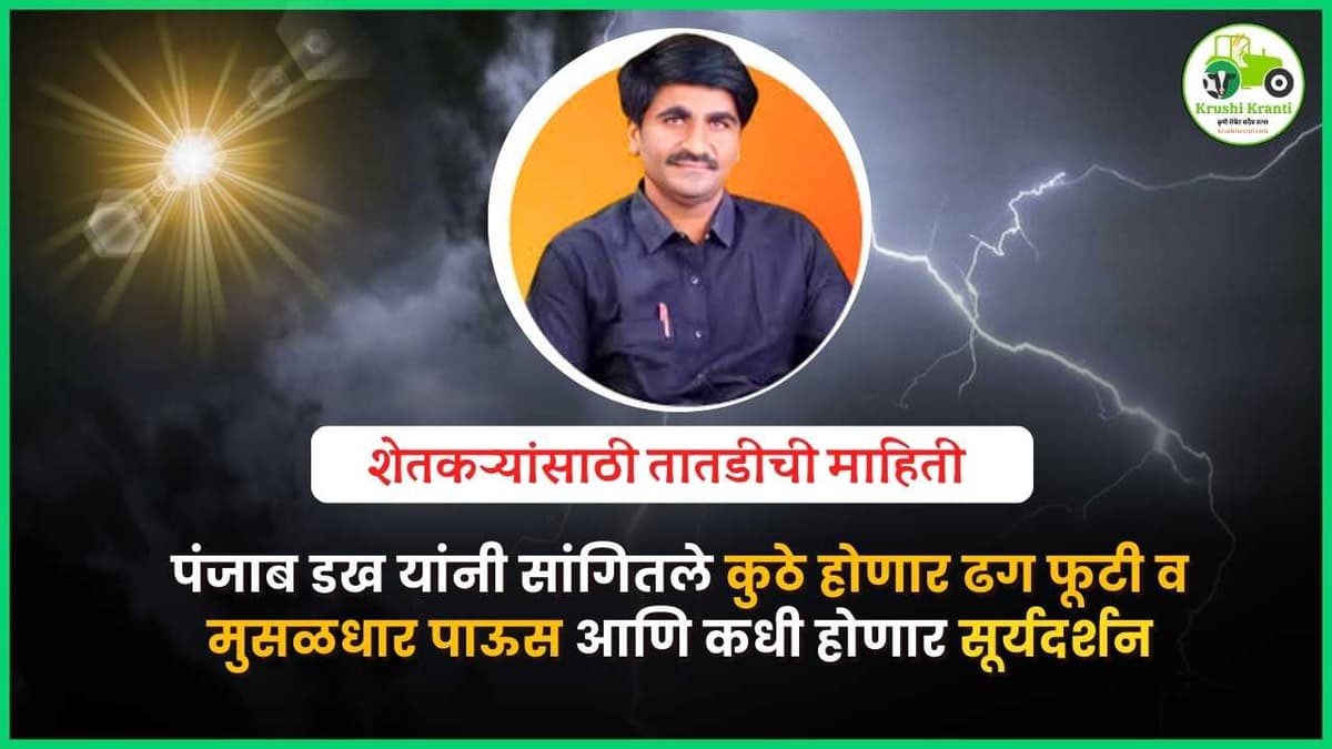 आज 24 मे 2025 : पंजाब डख यांचा शेतकऱ्यांसाठी तातडीचा अंदाज कुठे होणार ढग फूटी व मुसळधार पाऊस
