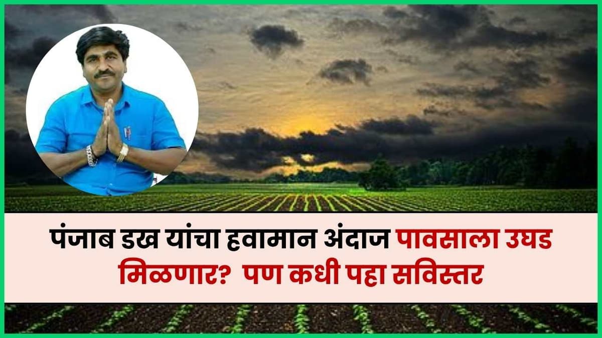 आनंदाची बातमी : पंजाब डख यांनी सांगितले पाऊस कधी थांबणार? 