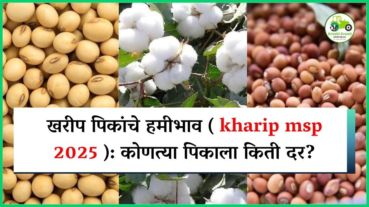 खरीप पिकांचे हमीभाव (kharip msp 2025): कोणत्या पिकाला किती दर?