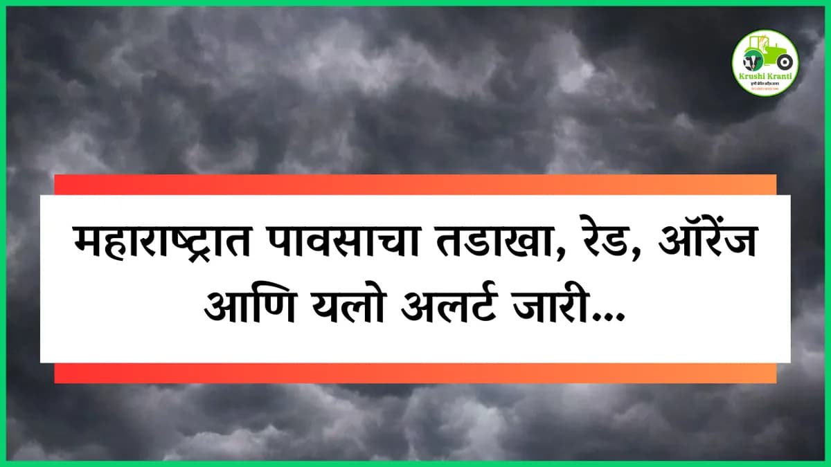 महाराष्ट्रात पावसाचा तडाखा, रेड, ऑरेंज आणि यलो अलर्ट जारी…
