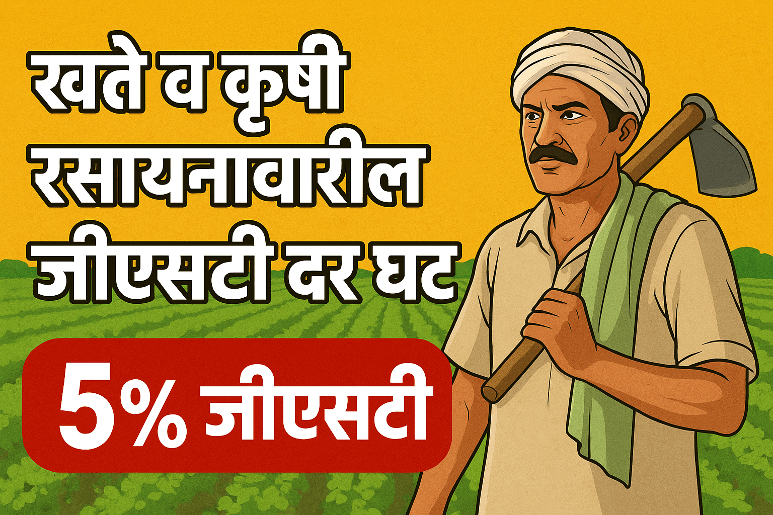 शेतकऱ्यांना दिलासा: खतं आणि कृषी रसायनांवरील जीएसटी दरात मोठी कपात