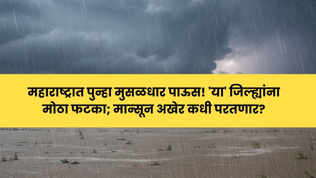 महाराष्ट्रात पुन्हा मुसळधार पाऊस! 'या' जिल्ह्यांना मोठा फटका; मान्सून अखेर कधी परतणार?