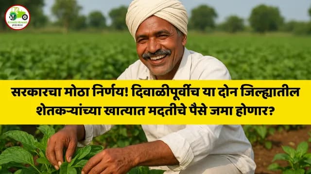 सरकारचा मोठा निर्णय! दिवाळीपूर्वीच या दोन जिल्ह्यातील शेतकऱ्यांच्या खात्यात मदतीचे पैसे जमा होणार?