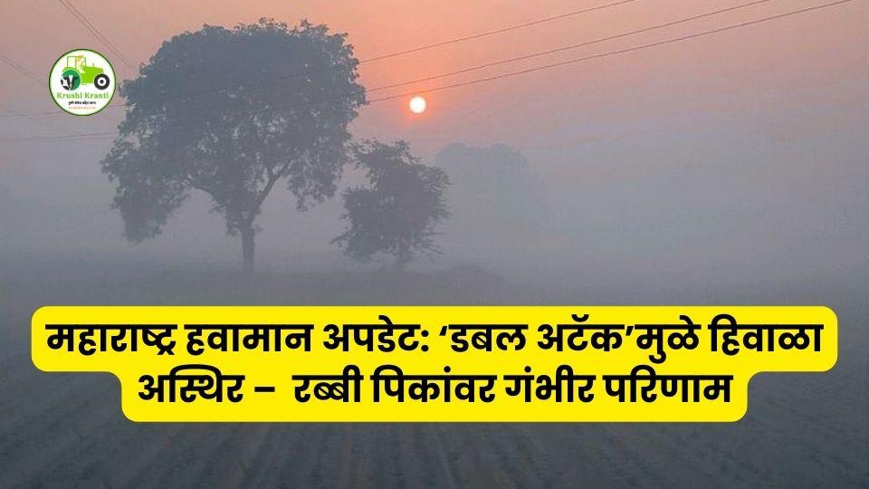 महाराष्ट्र हवामान अपडेट: ‘डबल अटॅक’मुळे हिवाळा अस्थिर – रब्बी पिकांवर गंभीर परिणाम

