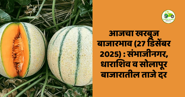 आजचा खरबुज बाजारभाव 27 डिसेंबर 2025 | संभाजीनगर, धाराशिव, सोलापूर दर