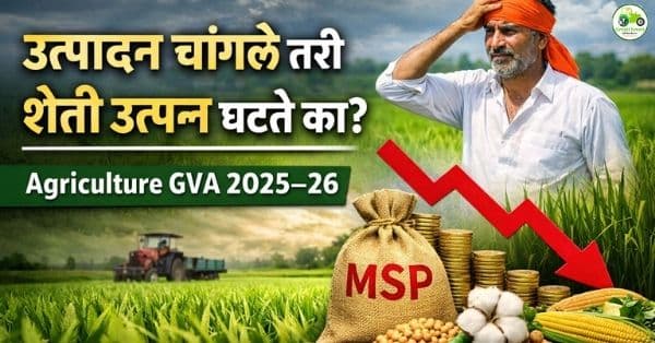 उत्पादन चांगले तरी शेती उत्पन्न घटते का? | Agriculture GVA 2025–26 Analysis