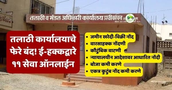 ई-हक्क प्रणाली: तलाठ्यांकडचे हेलपाटे बंद | ११ जमीन सेवा ऑनलाईन
