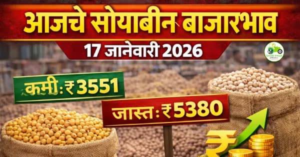 आजचे सोयाबीन बाजारभाव 17 जानेवारी 2026 | महाराष्ट्र APMC दर