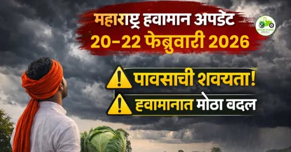 महाराष्ट्र हवामान अंदाज 20–22 फेब्रुवारी 2026 | पावसाची शक्यता?
