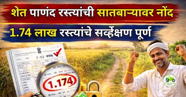 शेत पाणंद रस्त्यांची सातबाऱ्यावर नोंद | 1.74 लाख रस्त्यांचे सर्व्हेक्षण पूर्ण