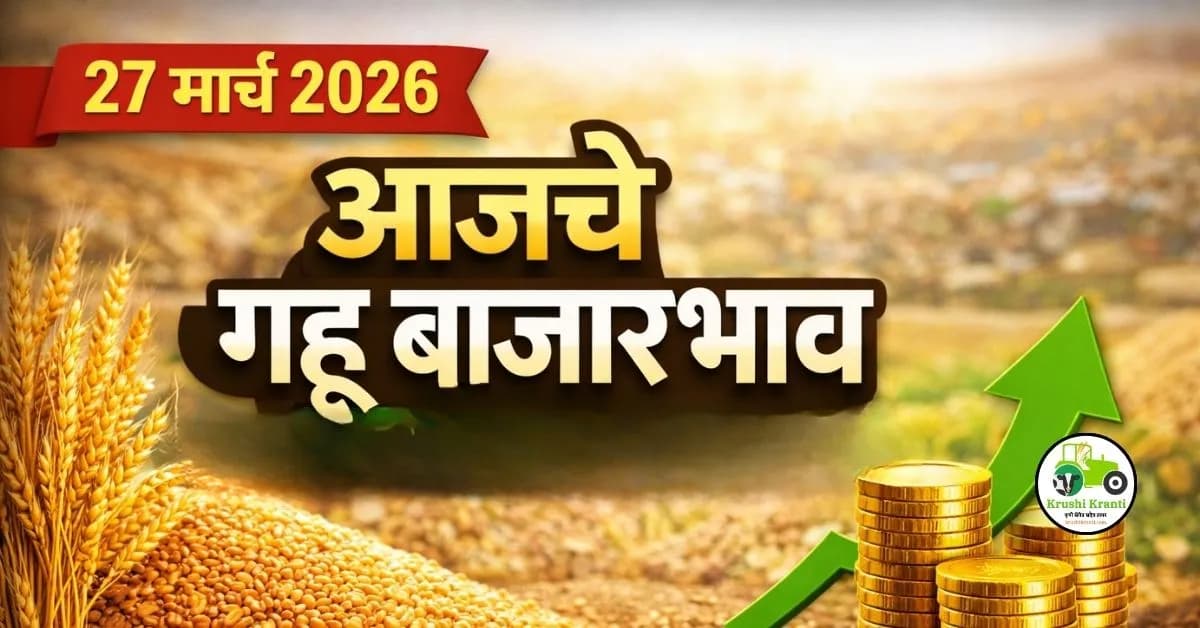आजचे गहू बाजारभाव (27 मार्च 2026) – महाराष्ट्रातील सविस्तर विश्लेषण