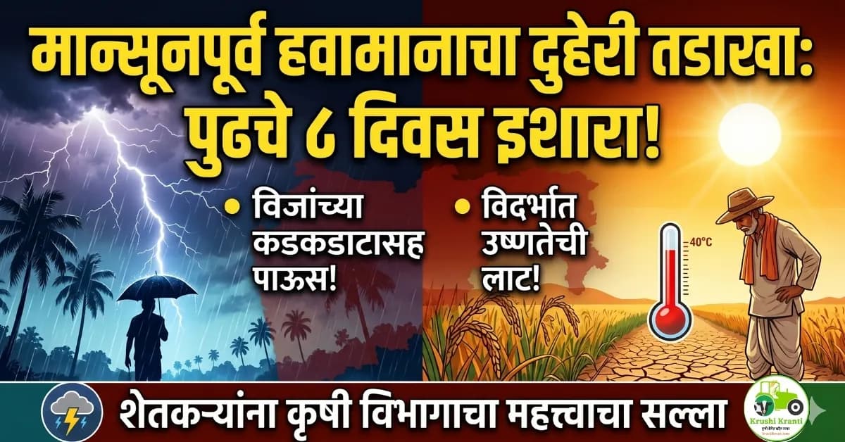 मान्सूनपूर्व हवामानाचा दुहेरी तडाखा: पुढचे ८ दिवस राज्यासाठी महत्त्वाचे; विजांच्या कडकडाटासह पाऊस तर कुठे उष्णतेची लाट!