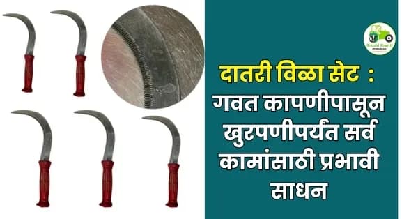  शेतीतील गवत कापणी व खुरपणीसाठी दर्जेदार 5 नग विळा सेट