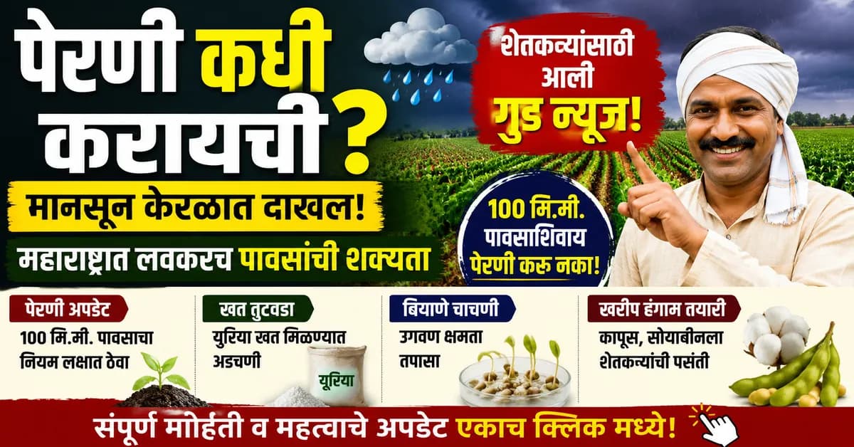 पेरणी कधी करायची? शेतकऱ्यांसाठी मोठी अपडेट – जाणून घ्या संपूर्ण माहिती
