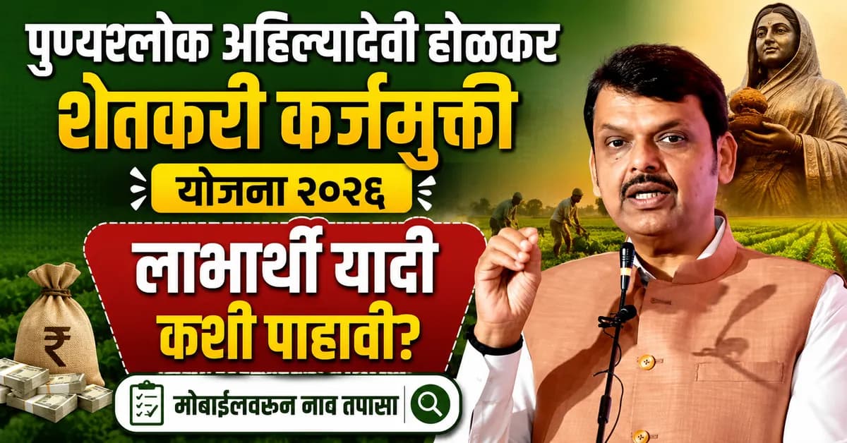पुण्यश्लोक अहिल्यादेवी होळकर शेतकरी कर्जमुक्ती योजना २०२६ लाभार्थी यादी कशी पाहावी?