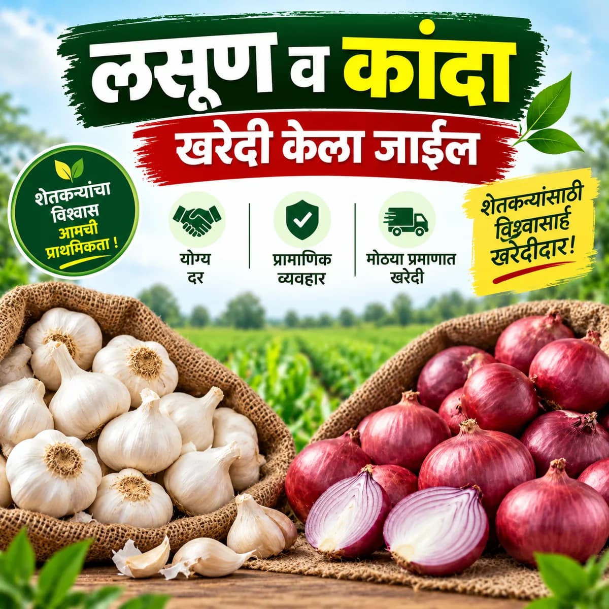 लसूण व कांदा खरेदी केला जाईल