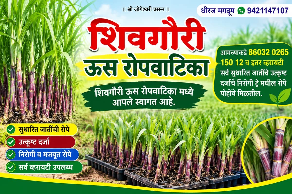 शिवगौरी ऊस रोपवाटिका | 86032, 0265, 13007, 512 ऊस रोपे