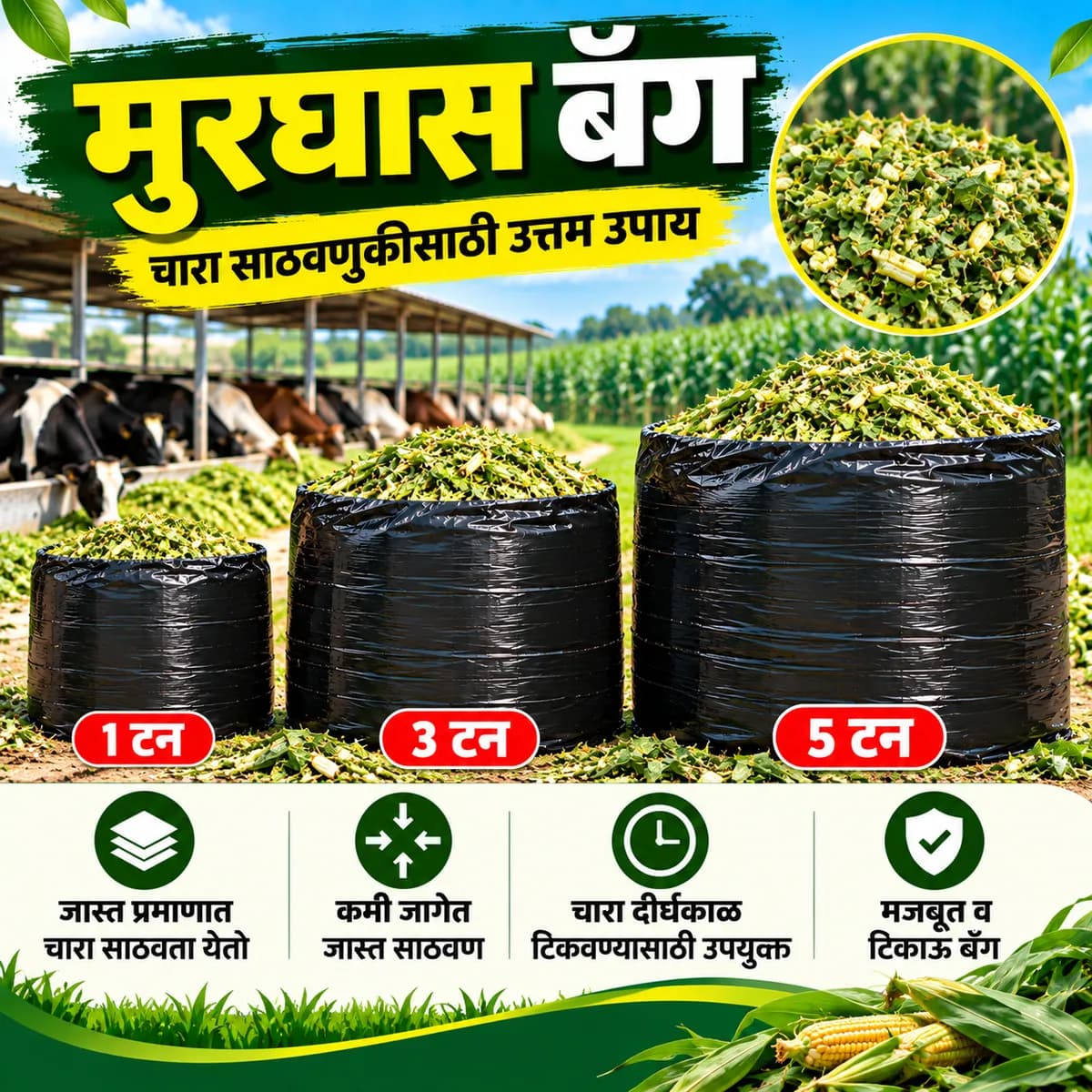 5 टन मुरघास बॅग (Silage Bag)