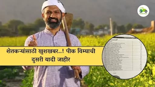 शेतकऱ्यांसाठी खुशखबर पीक विम्याची दुसरी यादी जाहीर ..!