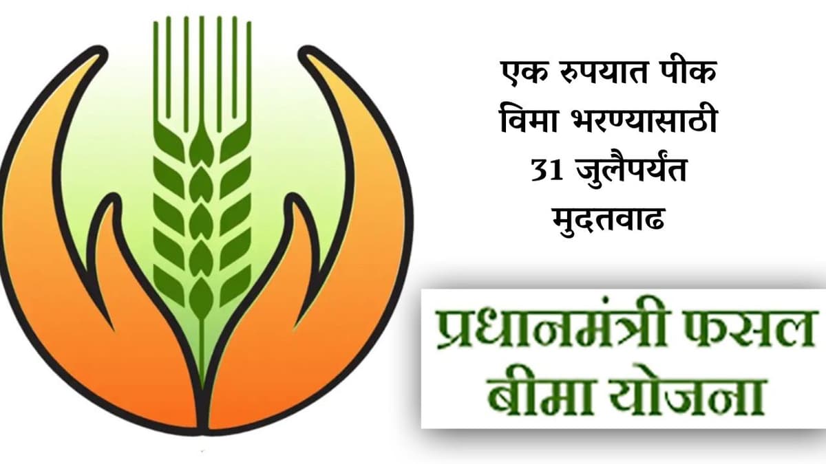 एक रुपयात पीक विमा भरण्यासाठी 31 जुलैपर्यंत मुदतवाढ