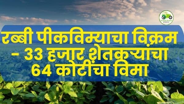 अहमदपूर तालुक्यात रब्बी पीकविम्याचा विक्रम | ३३ हजार शेतकऱ्यांचा ६४ कोटींचा विमा
