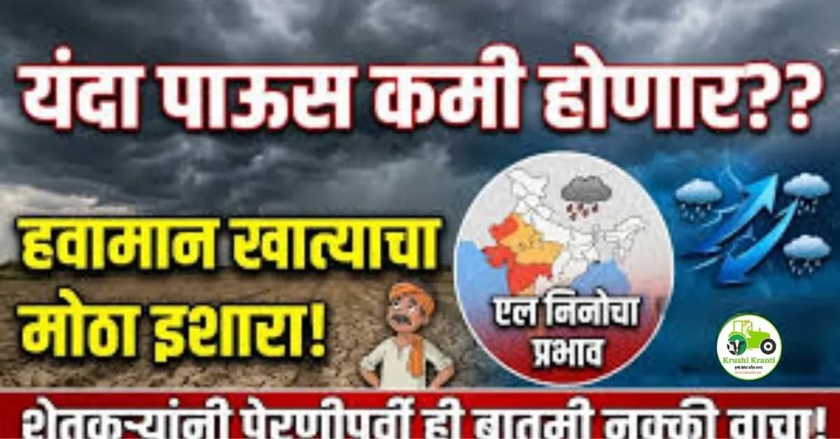 यंदा पाऊस कमी पडणार? हवामान खात्याने दिला मोठा इशारा; 'एल निनो'मुळे चिंतेत भर!