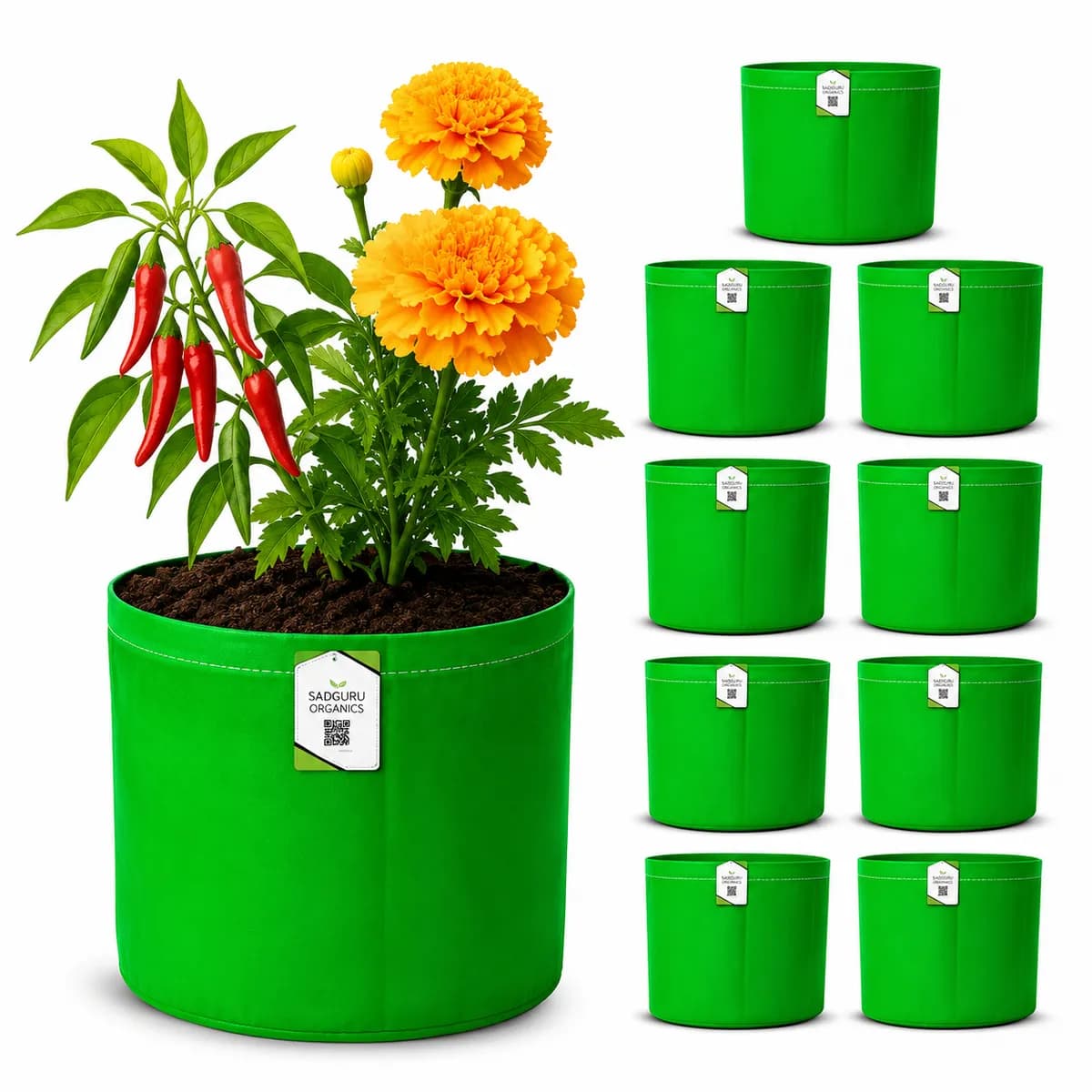टेरेस गार्डनसाठी ग्रो बॅग 12x12 10 नग