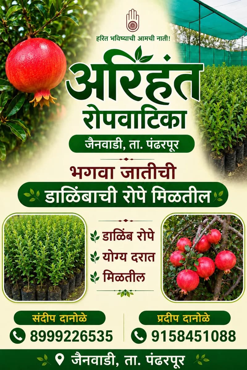 आरिहंत रोपवाटिका – भगवा जातीची डाळिंबाची रोपे