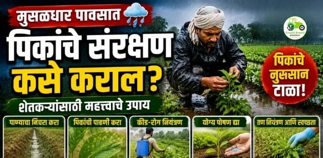मुसळधार पावसात पिकांचे संरक्षण कसे कराल? शेतकऱ्यांसाठी महत्त्वाच्या उपाययोजना