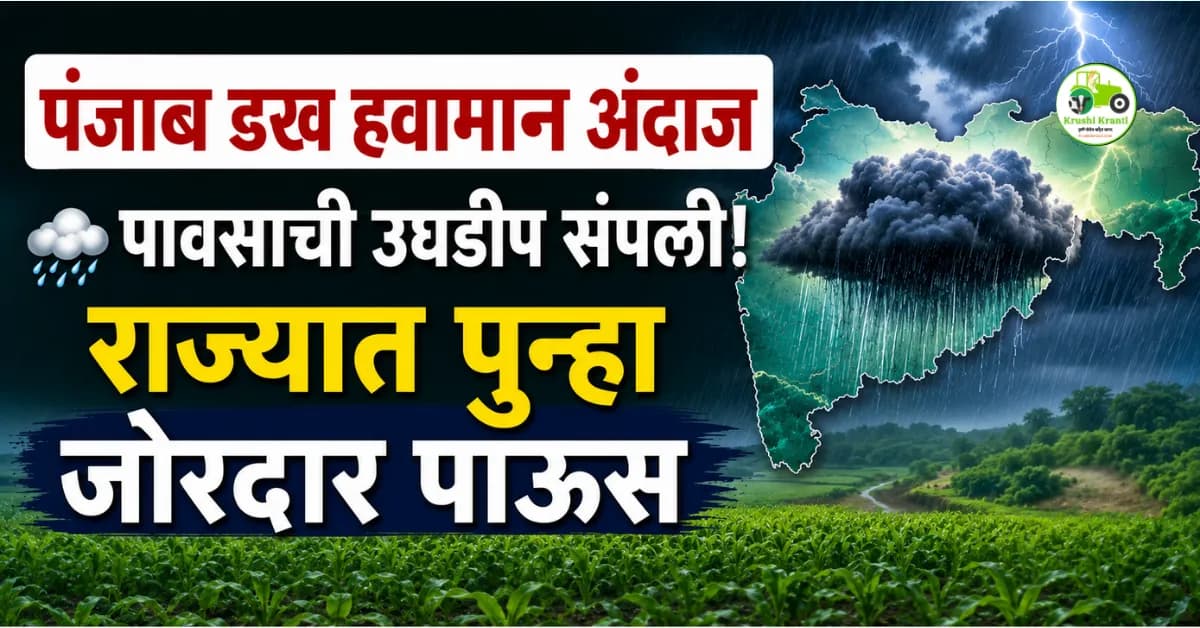 पावसाची उघडीप संपली! १५ जुलैपासून राज्यात पुन्हा जोरदार पाऊस