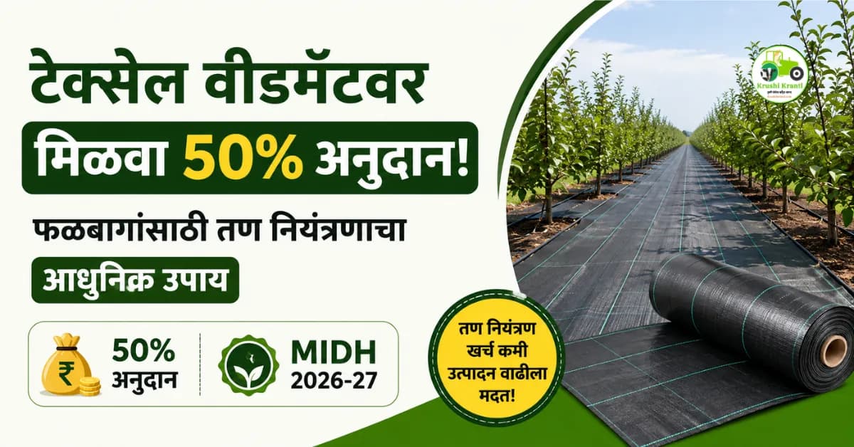 टेक्सेल वीडमॅटवर मिळवा ५०% अनुदान! फळबागांसाठी तण नियंत्रणाचा आधुनिक उपाय