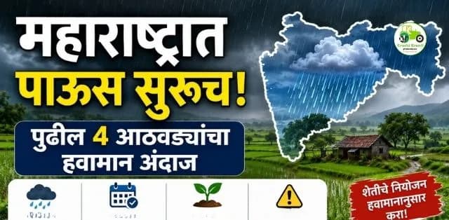 महाराष्ट्रात पावसाची ओढ कायम; पुढील ४ आठवड्यांचा हवामान अंदाज काय सांगतो?