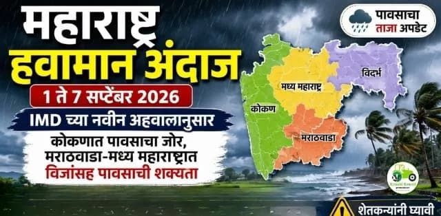 कोकणात पावसाचा जोर कायम, मध्य महाराष्ट्र आणि मराठवाड्यात विजांसह पावसाची शक्यता