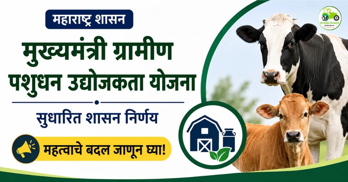 मुख्यमंत्री ग्रामीण पशुधन उद्योजकता योजना : जाणून घ्या महत्त्वाचे बदल