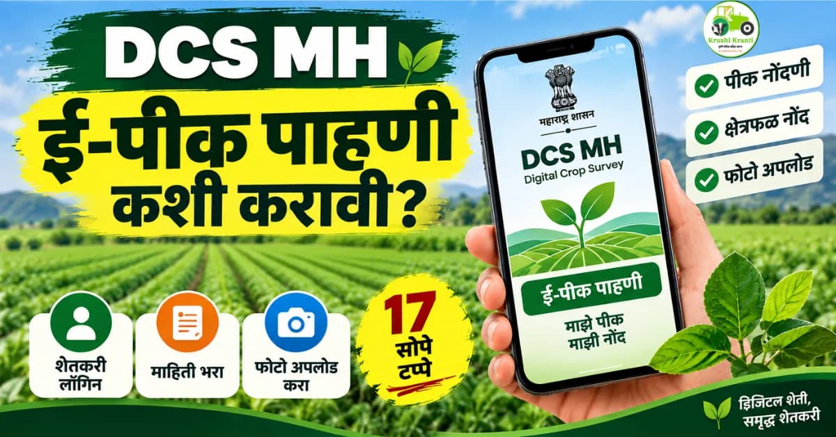 DCS MH ॲपद्वारे ई-पीक पाहणी कशी करावी?