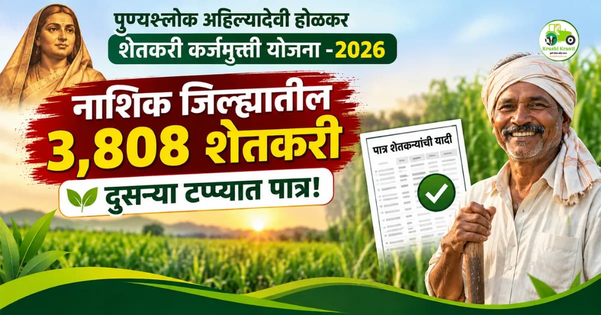Loan Waiver List: नाशिकमधील ३,८०८ शेतकरी दुसऱ्या टप्प्यात पात्र