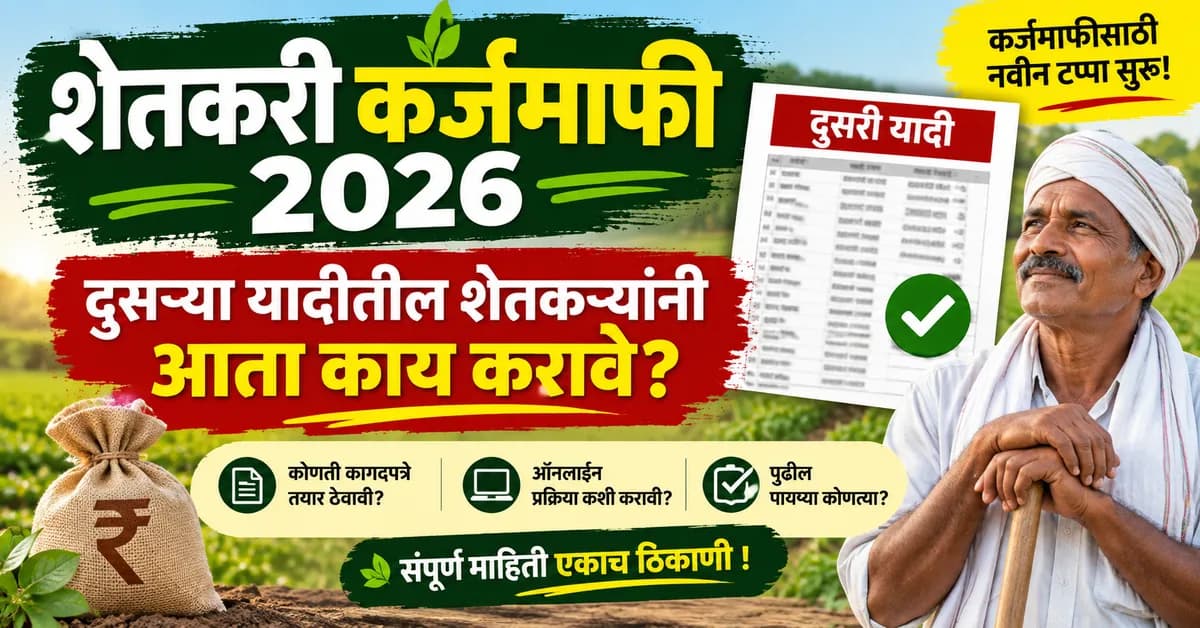 शेतकरी कर्जमाफी 2026: दुसऱ्या यादीतील शेतकऱ्यांनी आता काय करावे?