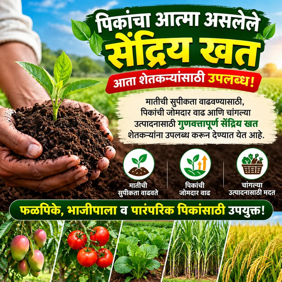 पिकांचा आत्मा असलेले सेंद्रिय खत आता शेतकऱ्यांसाठी उपलब्ध!
