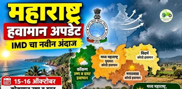 महाराष्ट्र हवामान अपडेट: मान्सूनचा देशातून पूर्ण निरोप; कोकणात उष्ण व दमट हवामानाचा अंदाज